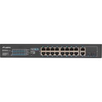 Switch Lanberg 16x 100Mb POE+/2x Combo niezarządzalny Rack 19" Gigabit Ethernet 150W